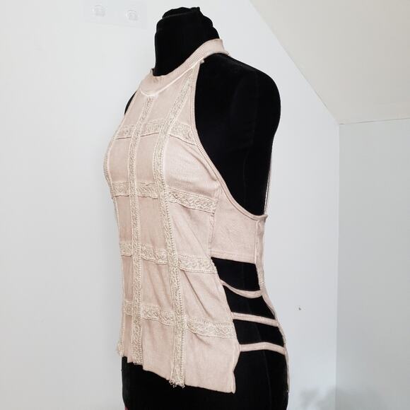 NEW Willow & Root Mauve Embroidered Strappy Halter Neck Top Large Feminine Girly - Picture 4 of 10